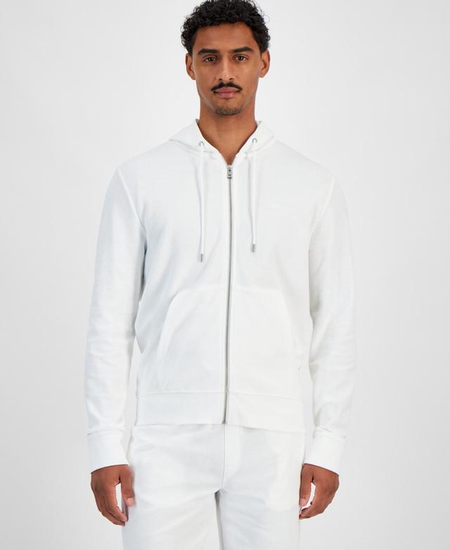 Michael Kors Mens Zip-Front Long Sleeve Knit Hoodie Product Image