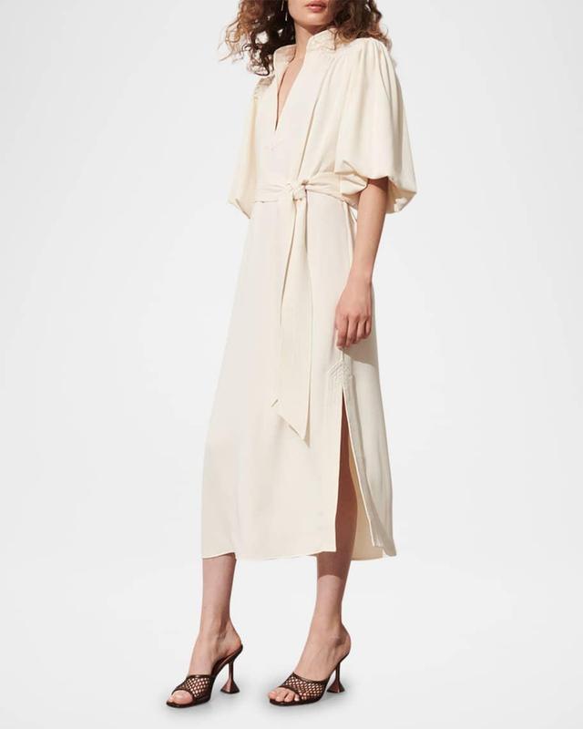 Dani Belted Puff-Sleeve Midi Shirtdress Product Image