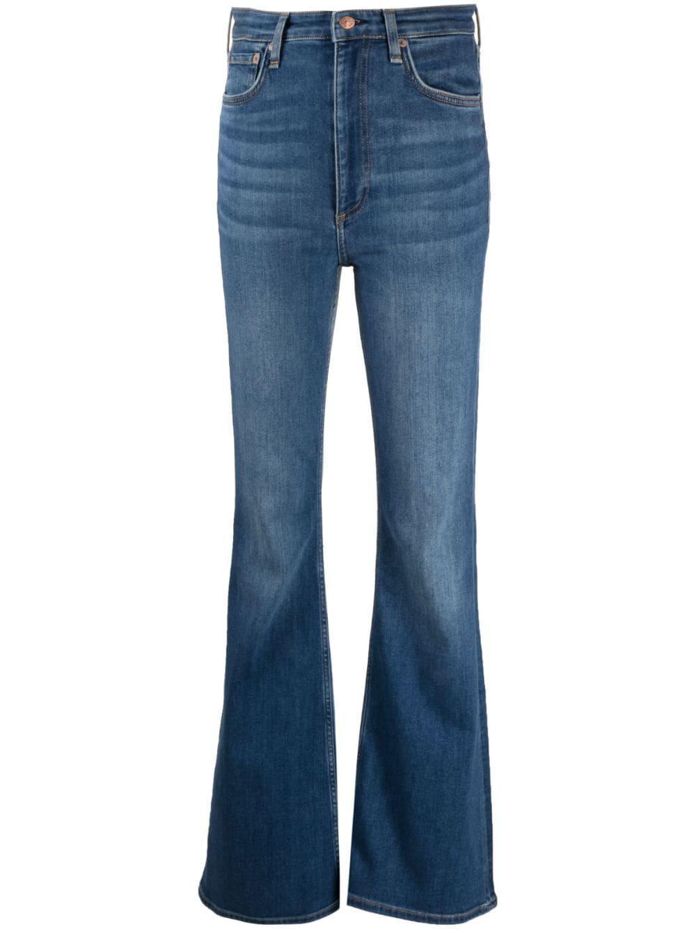 High-waisted Flared Jeans In Blue Product Image