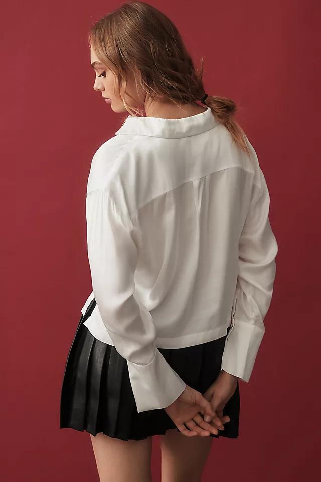 Maeve Silky Collared Popover Blouse Product Image