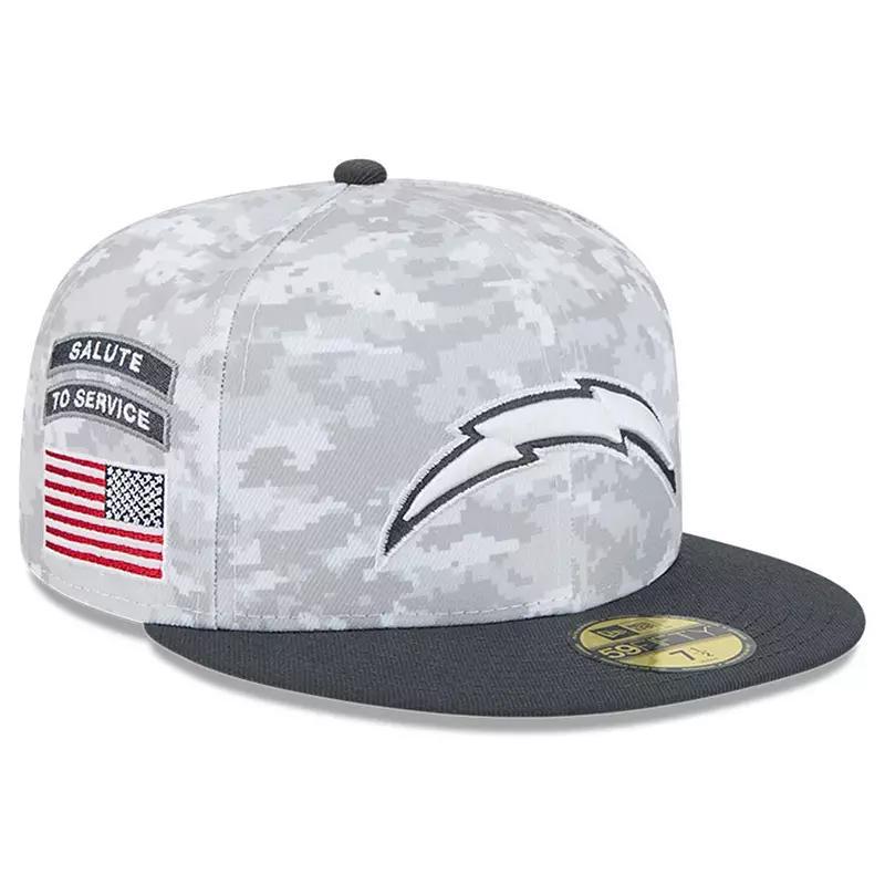 Mens New Era Arctic Camo/Graphite Los Angeles Chargers 2024 Salute To Service 59FIFTY Fitted Hat Product Image