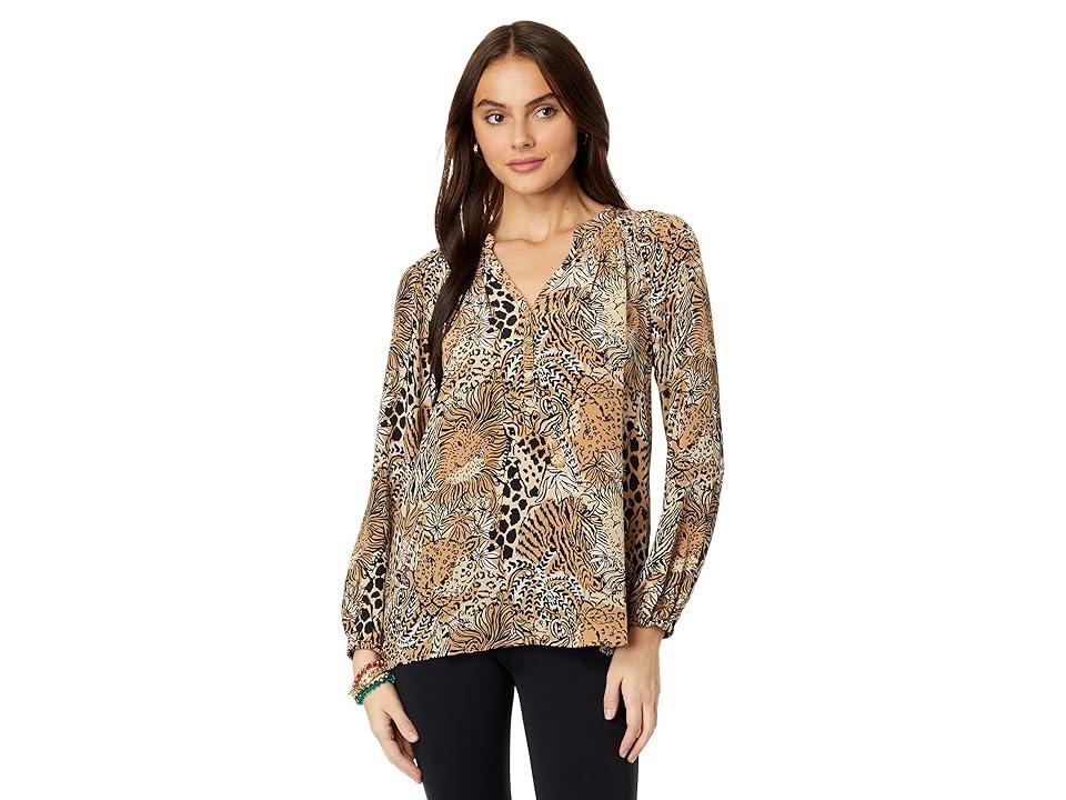 Lilly Pulitzer Elsa Top (Rattan Walk On The Wild Side) Women's Blouse Product Image