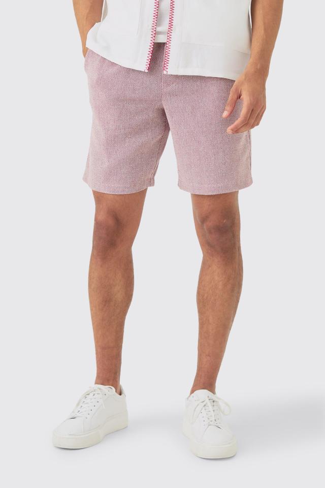 Elastic Waist Textured Comfort Short | boohooMAN USA Product Image