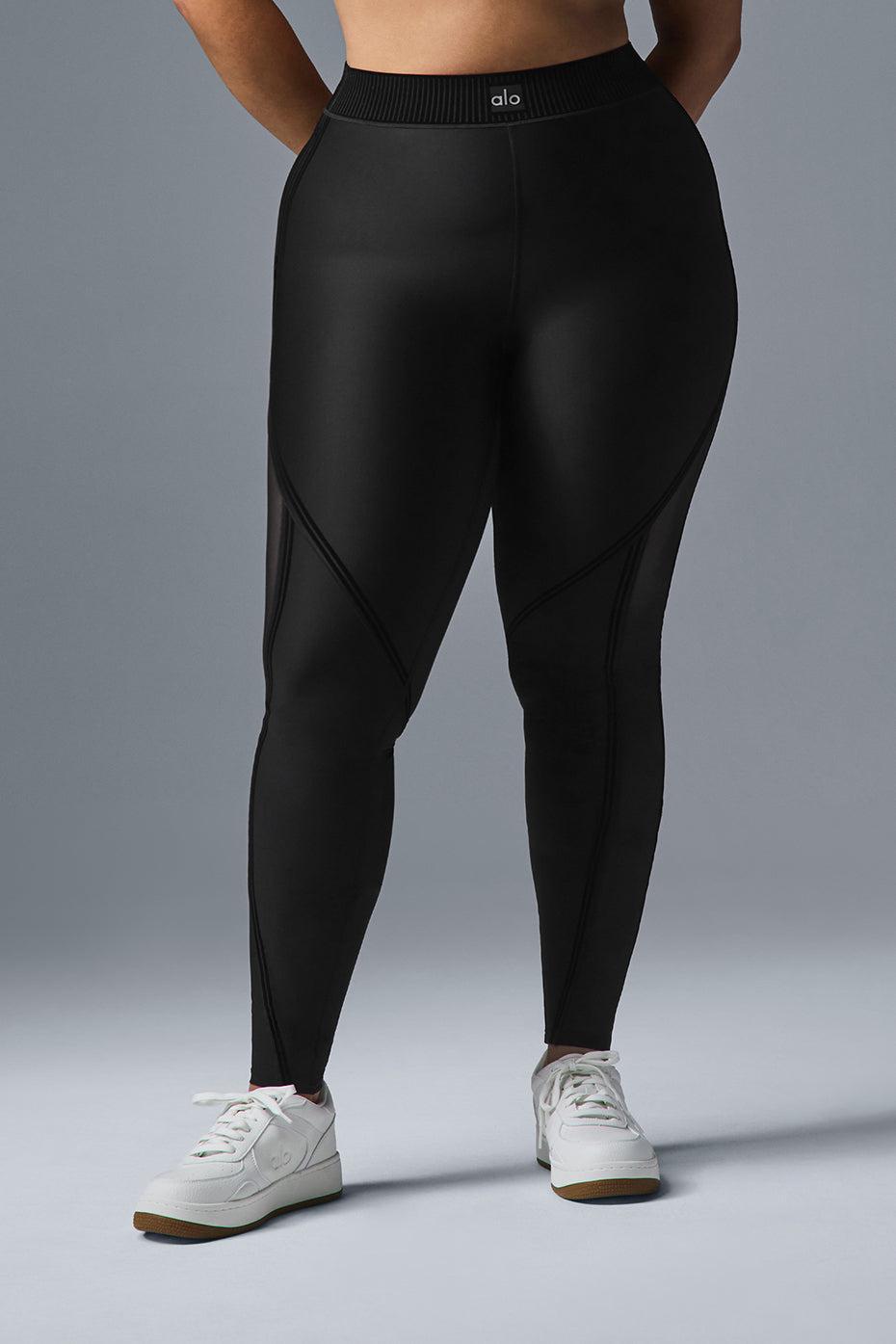 Airlift Mesh Line Up High-Waist Legging - Black Female Product Image