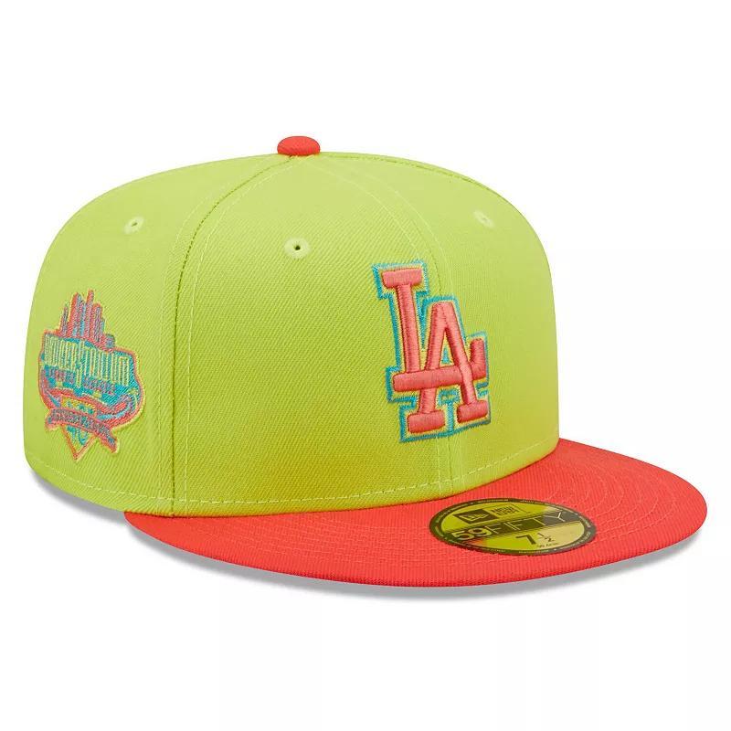 Mens New Era /Red Los Angeles Dodgers Cyber Highlighter 59FIFTY Fitted Hat Product Image