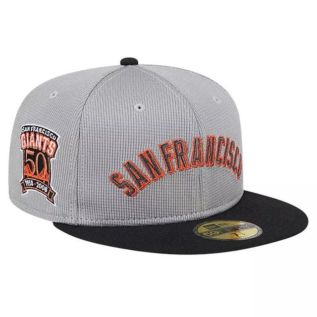 Mens New Era Gray San Francisco Giants Pivot Mesh 59FIFTY Fitted Hat Product Image