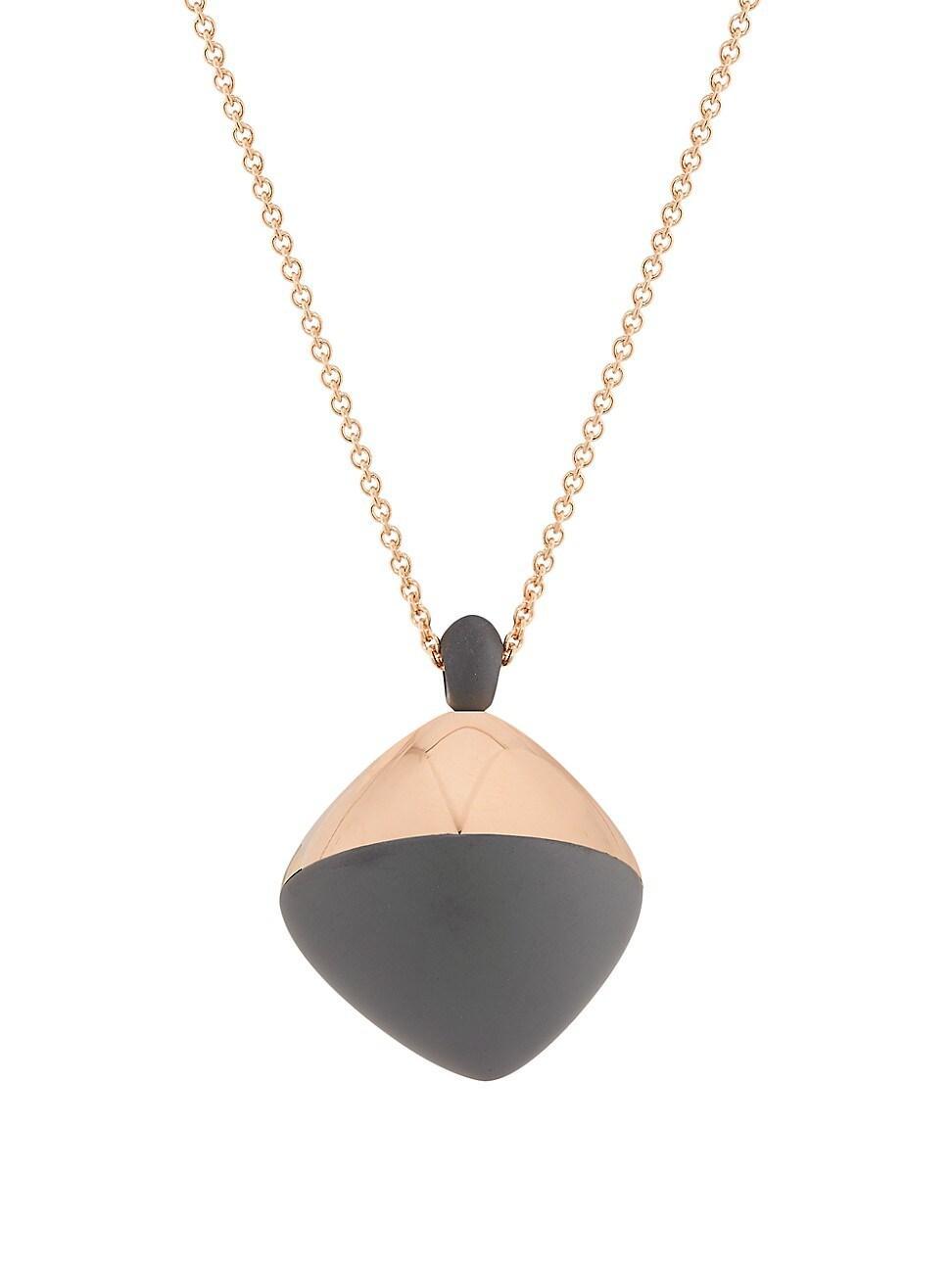 Womens Trottola 18K Rose Gold & Black Titanium Pendant Necklace Product Image