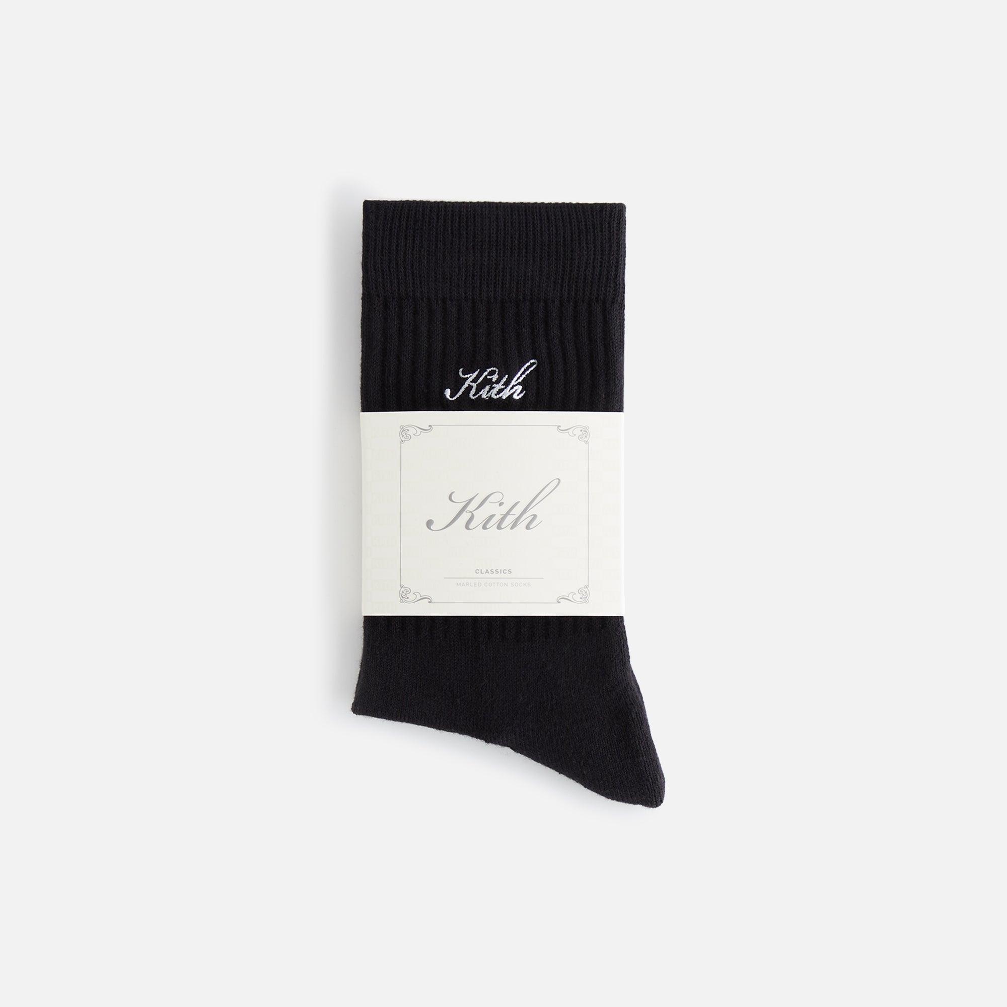 Kith Women Script Classic Crew Socks - Black Female Product Image