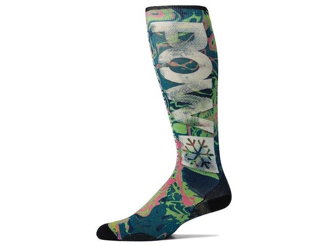 Smartwool Ski Zero Cushion Pow Print Over-the-Calf Socks (Twilight Blue) Men's No Show Socks Shoes Product Image