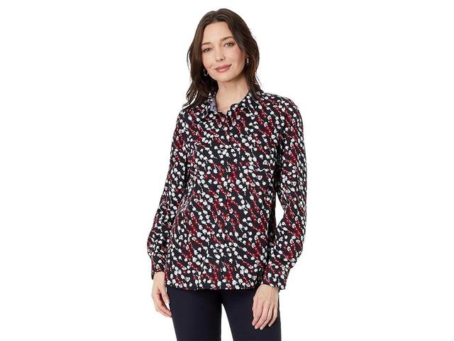 Tommy Hilfiger Ditsy Roll Tab (Sky Captain Multi) Women's Clothing Product Image