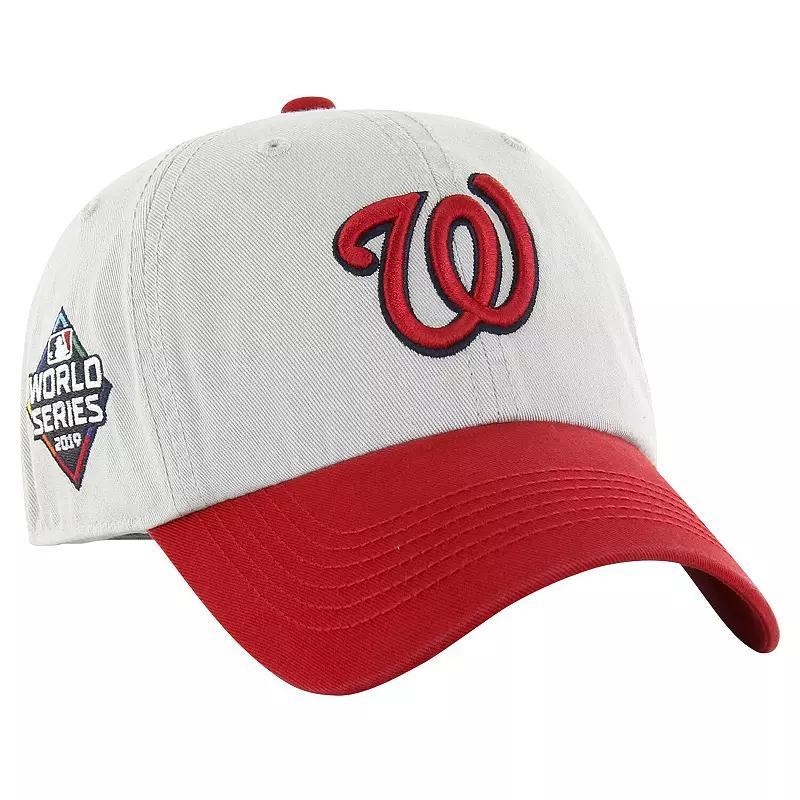 47 Brand Mens Gray Washington Nationals Sure Shot Classic Franchise Fitted Hat - Gray, Red Product Image