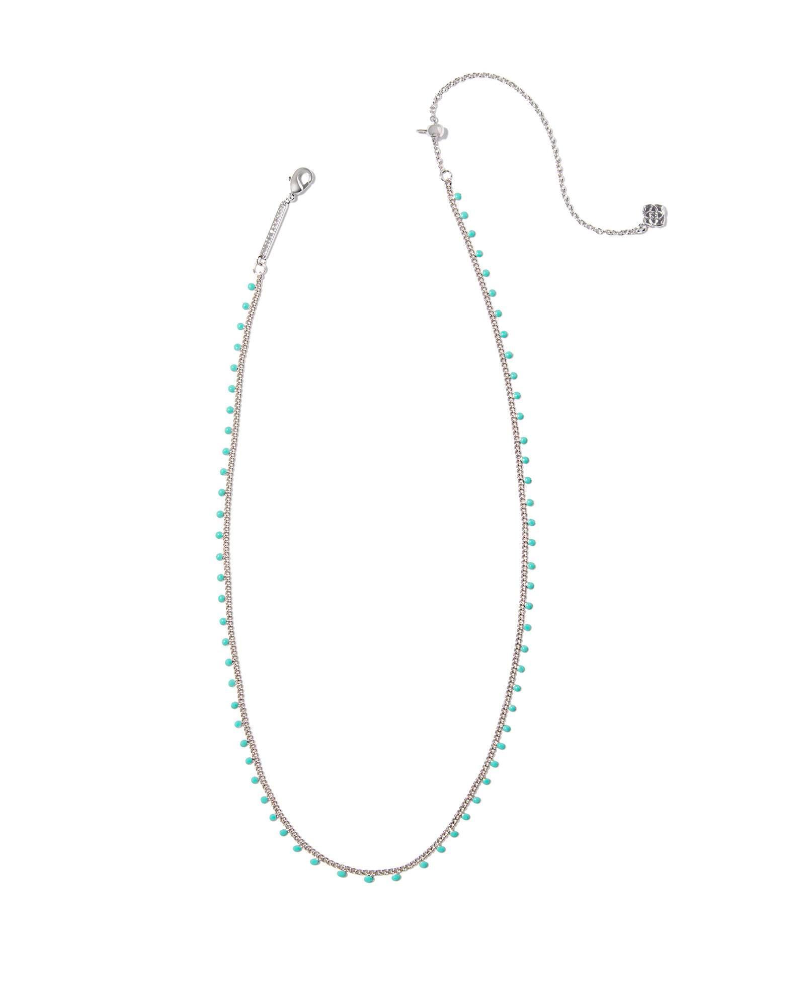 Kelsey Silver Strand Necklace in Turquoise Enamel Product Image