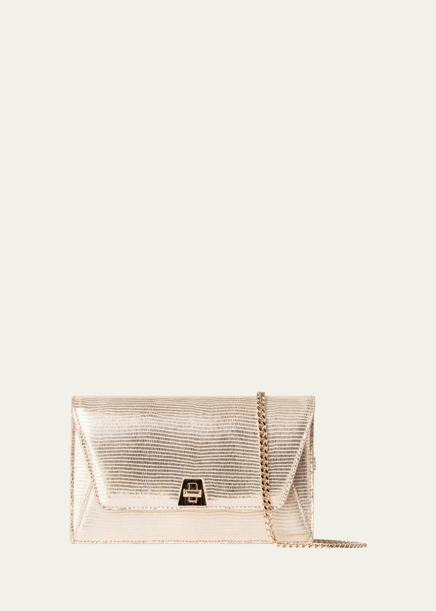 Anouk Metallic Lizard-Embossed Crossbody Bag Product Image