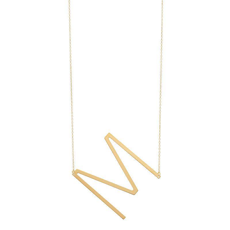 14K Gold Initial Necklace, Womens 14k Gold B Product Image