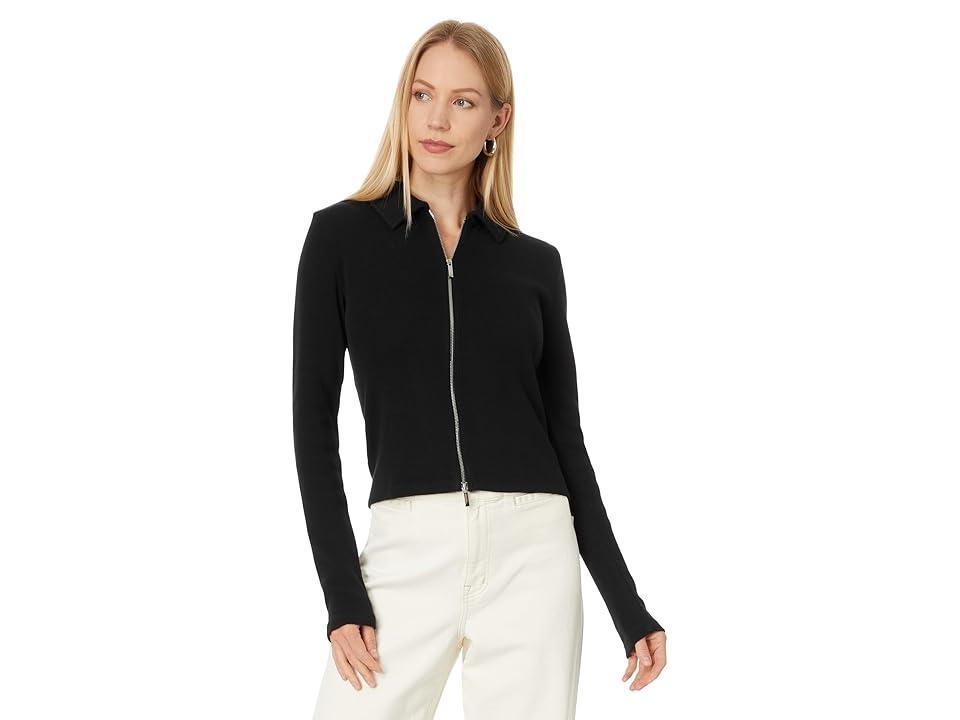 Madewell Grill Long Sleeve Full Zip Top (Jet ) Women's Clothing Product Image