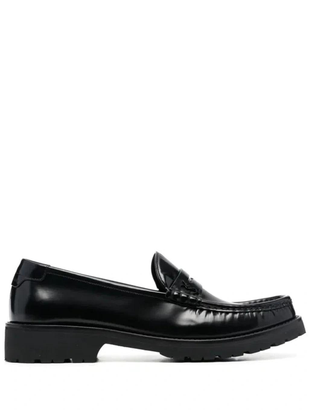 Black Leather Loafers Product Image