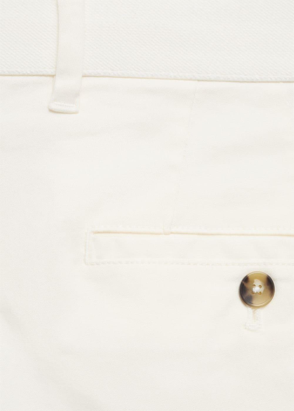 MANGO MAN - Cotton tapered crop pants whiteMen Product Image