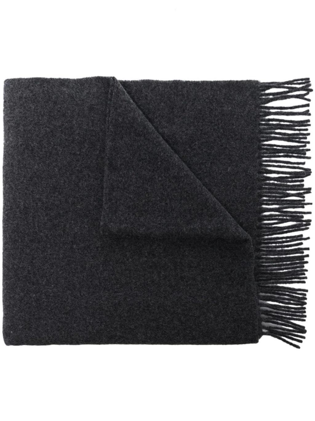 Fringed-edge Wool Scarf In Grey product image