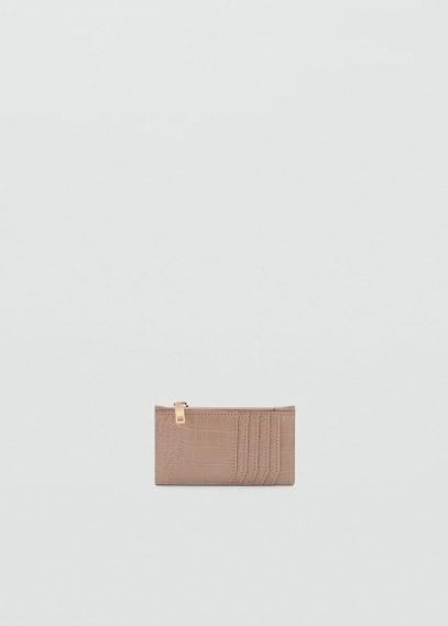 MANGO - Crocodileeffect cardholder - One size - Women Product Image