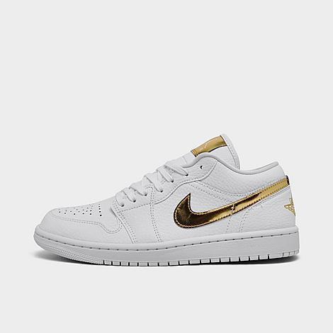 Jordan Womens Jordan AJ 1 Low - Womens Basketball Shoes Gold/White Product Image