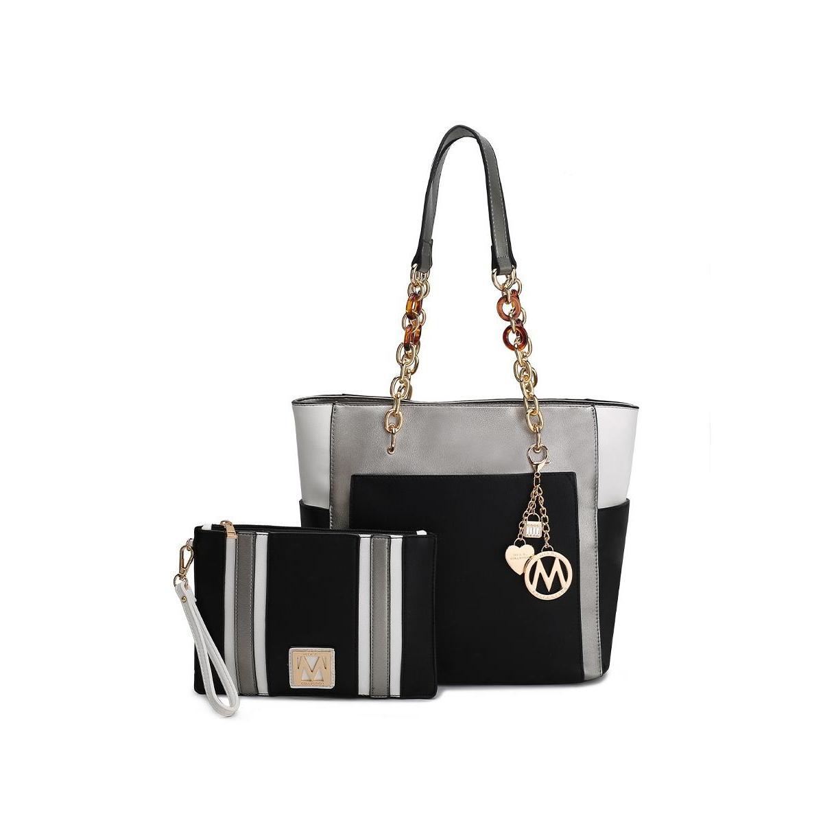 Mkf Collection Rochelle Color Block Women s Tote Bag with Wristlet by Mia K Product Image