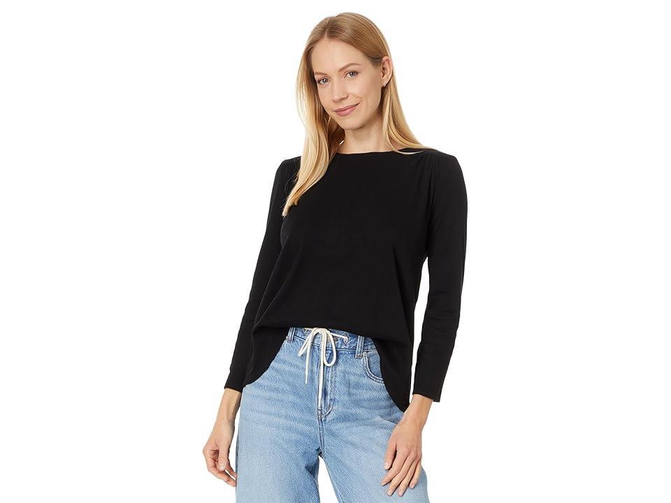 Michael Stars Shelby Ruched Shoulder 3/4 Sleeve Tee Women's Clothing Product Image