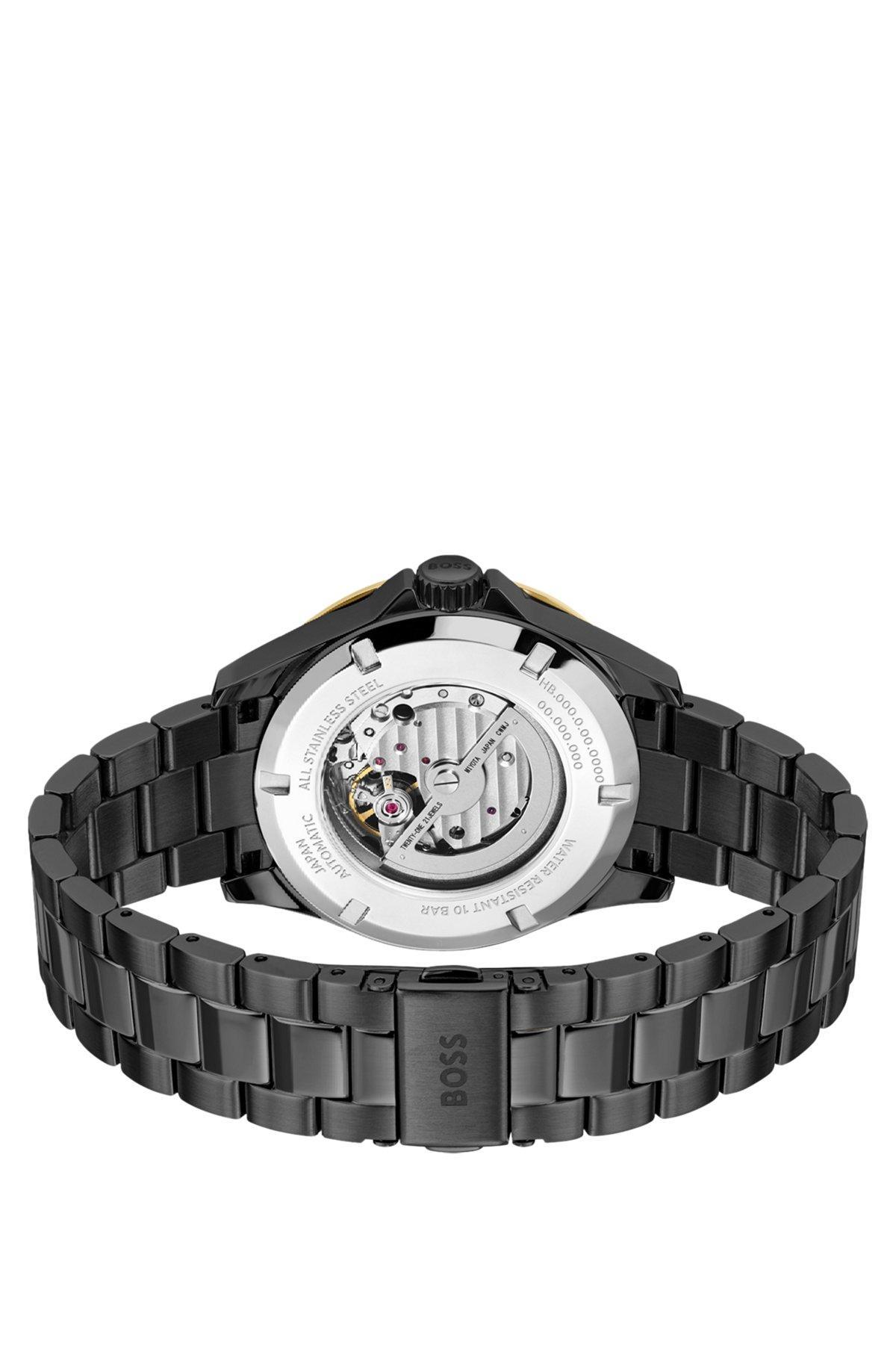 BOSS - Black-plated automatic watch with tonal dial Product Image