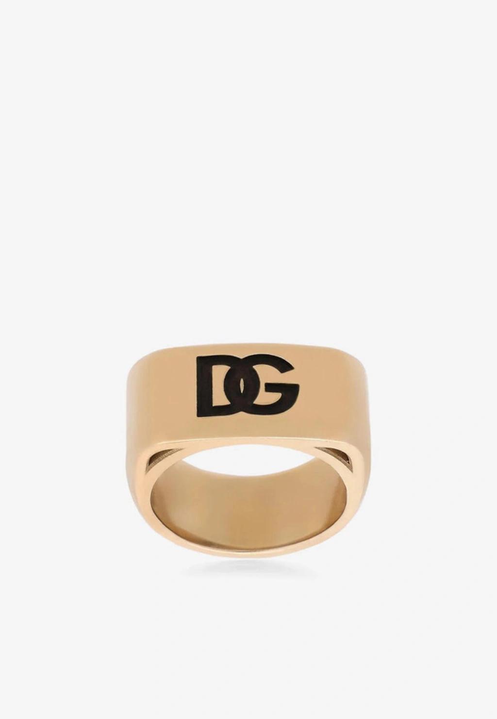 Dg Engraved-logo Ring In Gold Product Image