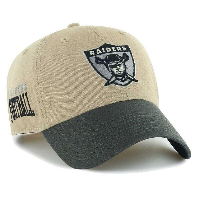 Mens 47 Khaki/Charcoal Las Vegas Raiders Ashford Clean Up Adjustable Hat Product Image