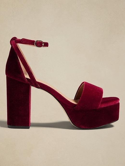 Velvet Platform Heels Product Image