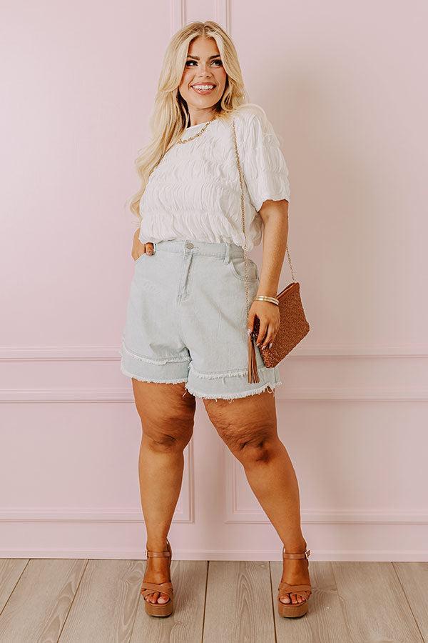 The Allura High Waist Frayed Shorts Curves Product Image