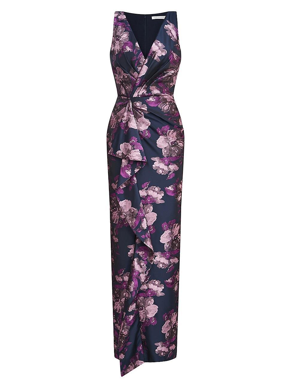 Womens Kennedy Floral Jacquard Draped Gown Product Image