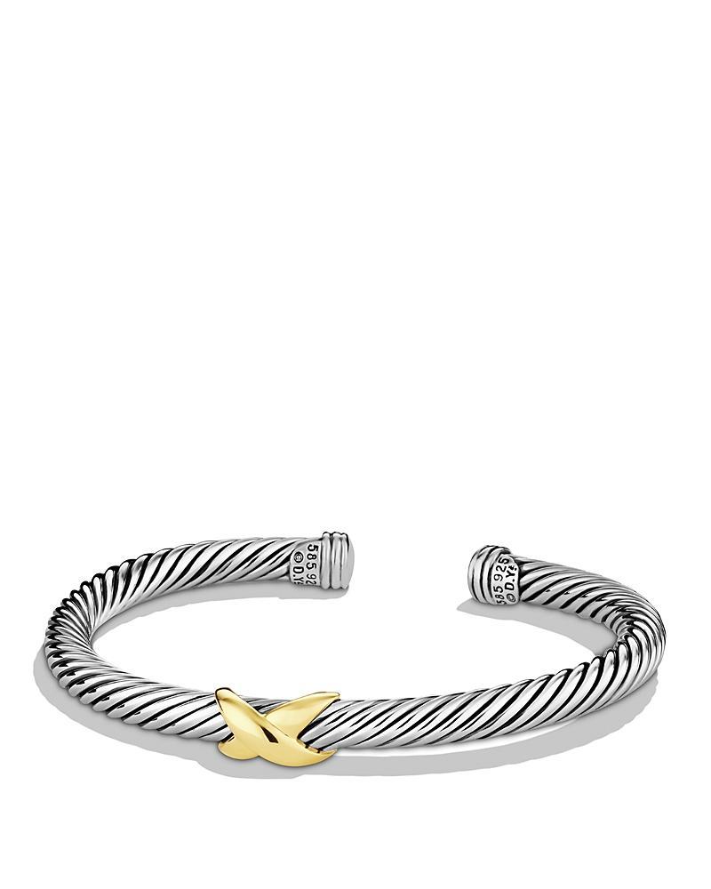 Womens X Classic Cable Station Bracelet in Sterling Silver Product Image