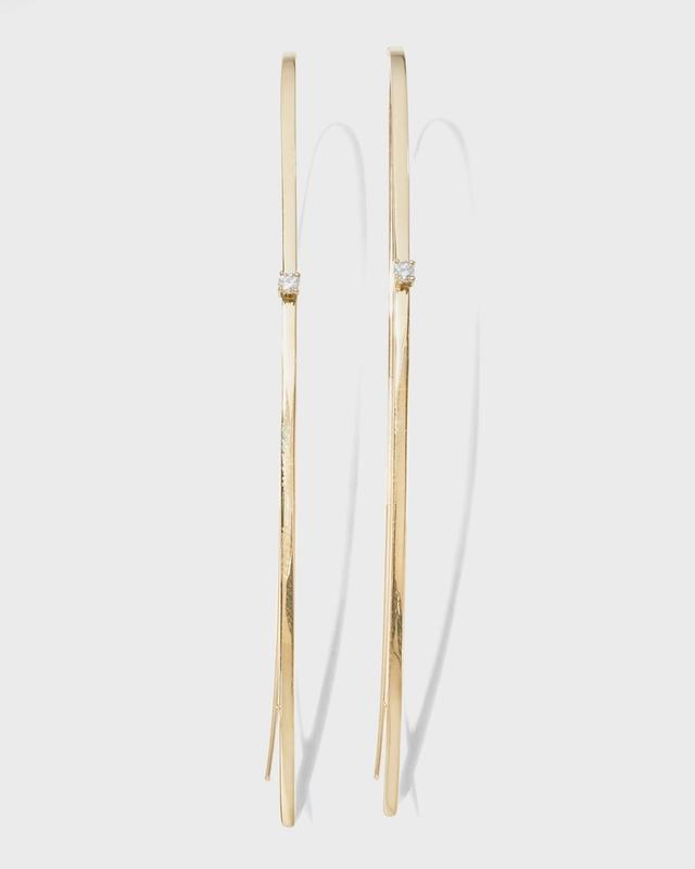 Lana Diamond Threader Hoop Earrings Product Image