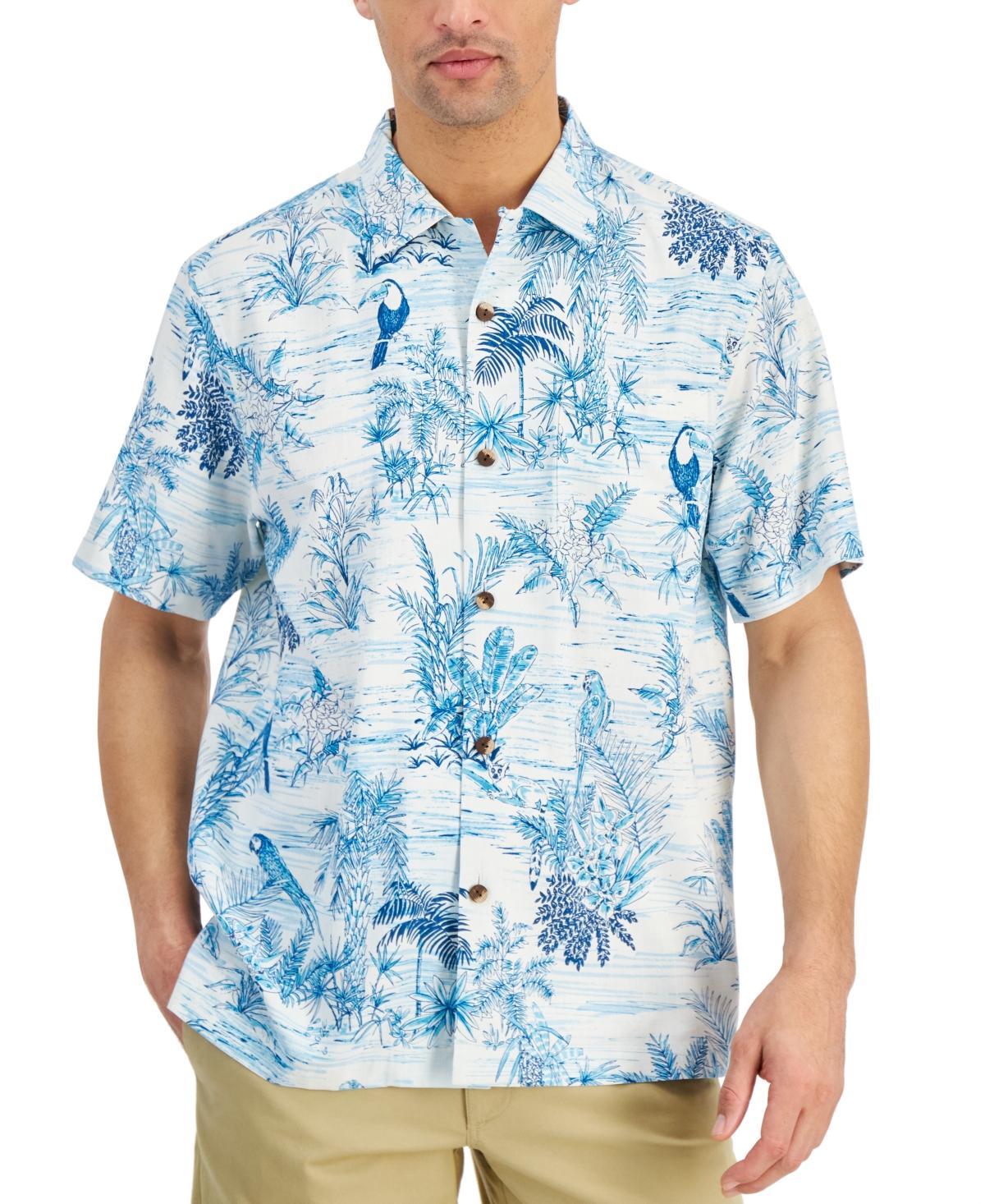 Tommy Bahama Mens Birds-Eye View Tropical-Print Button-Down Silk Camp Shirt Product Image