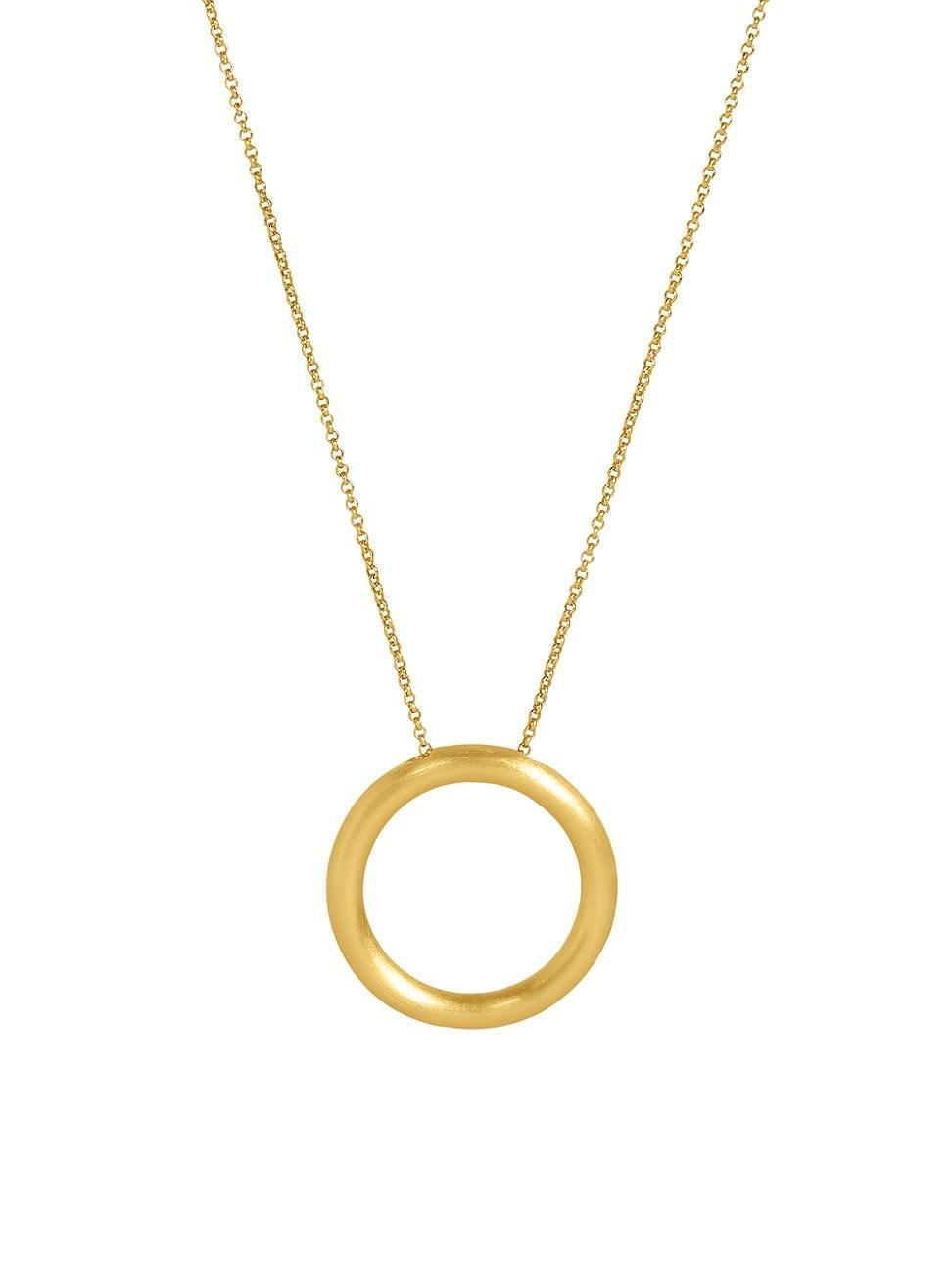 Womens Dune 22K-Gold-Plated Large Hoop Pendant Necklace Product Image