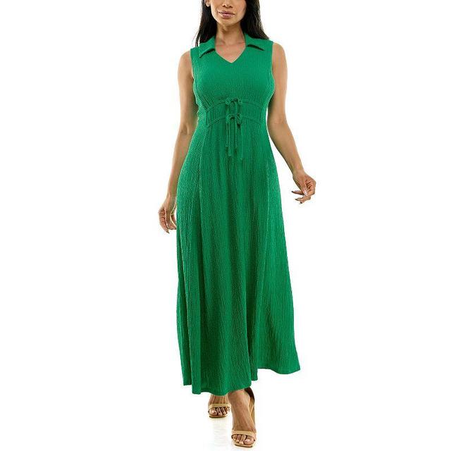 Womens Nina Leonard Collared V-Neck Maxi Dress Product Image