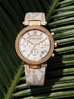 Oversized Parker Pavé Gold-Tone and Logo Watch Product Image