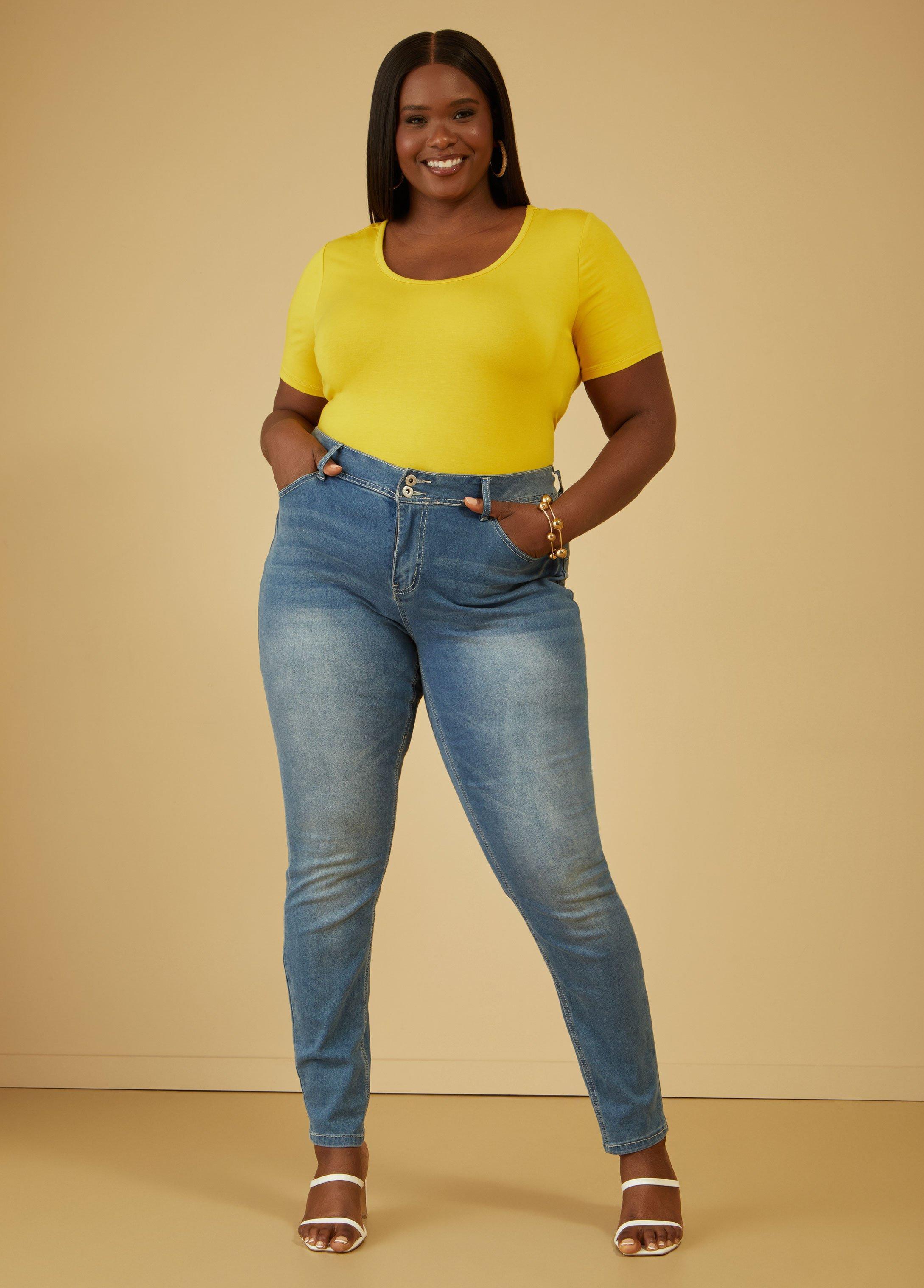 Plus Size Basic Jersey Scoop Neck Tee Ashley Stewart Product Image