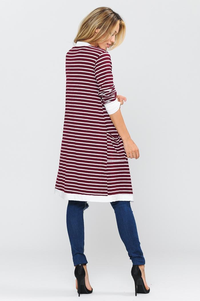 Stripe Midi Open Cardigan Product Image