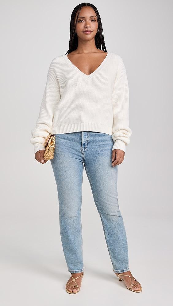 Good American Cozy Deep V Sweater | Shopbop Product Image