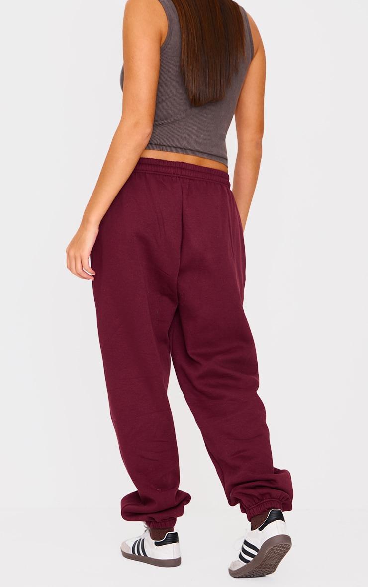 Burgundy Pintuck Detail Oversized Sweatpants Product Image