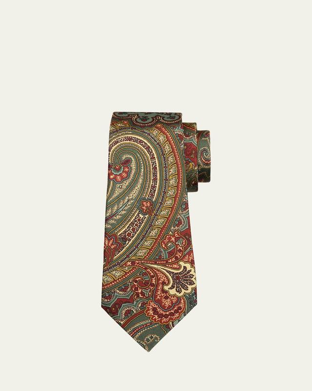 Mens 7-Fold Paisley Silk Tie Product Image