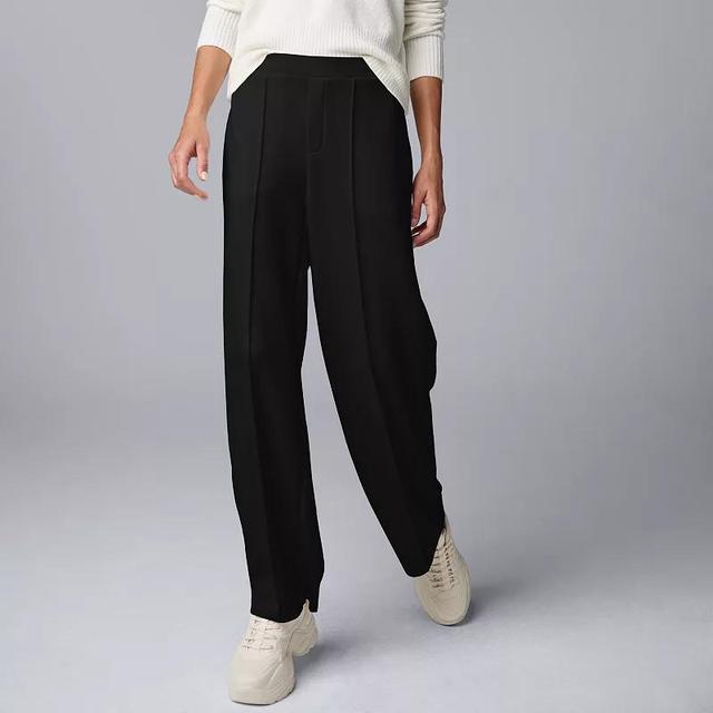 Womens Simply Vera Vera Wang High-Rise Wide Leg Pull-On Pants Product Image