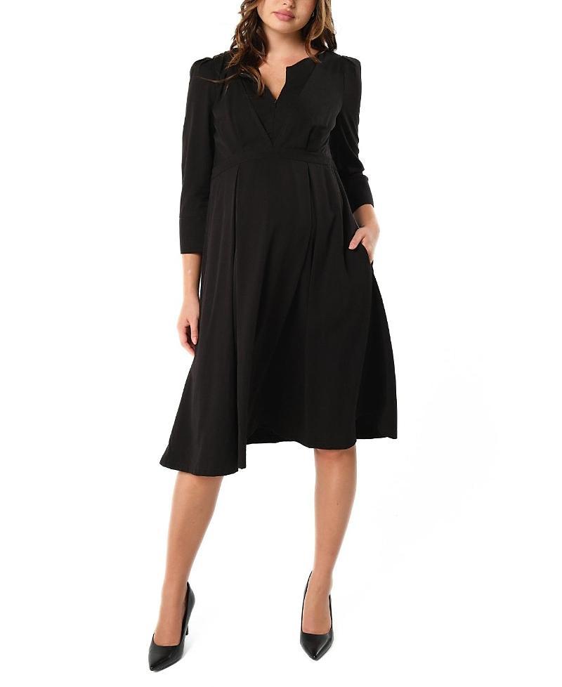 Marion Womens Empire Waist Maternity & Nursing Midi Tea Dress in Tencel Product Image