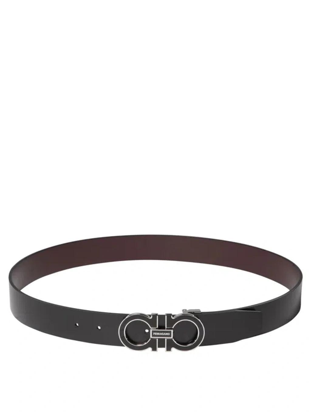 FERRAGAMO Gancini Adjustable And Reversible Belt In Black Product Image