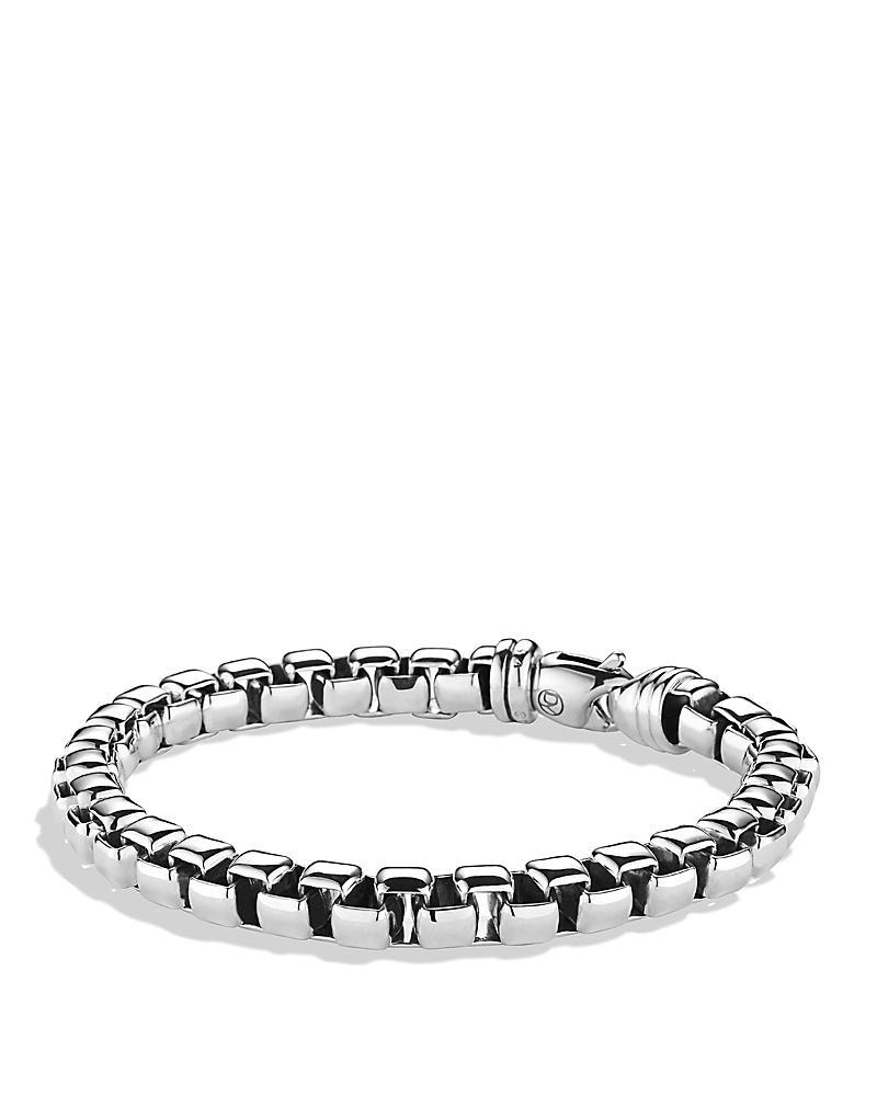 Mens Box Chain Bracelet In Sterling Silver, 7.3mm Product Image