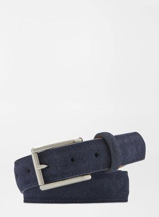 Peter Millar Mens Excursionist Suede Belt | Color: Dark Navy | Size: 32 Product Image