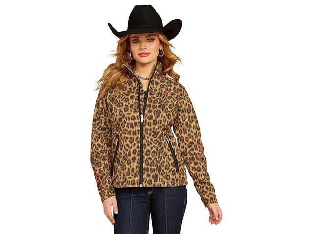 Ariat New Team Softshell Print Jacket (Lila Leopard) Women's Jacket Product Image