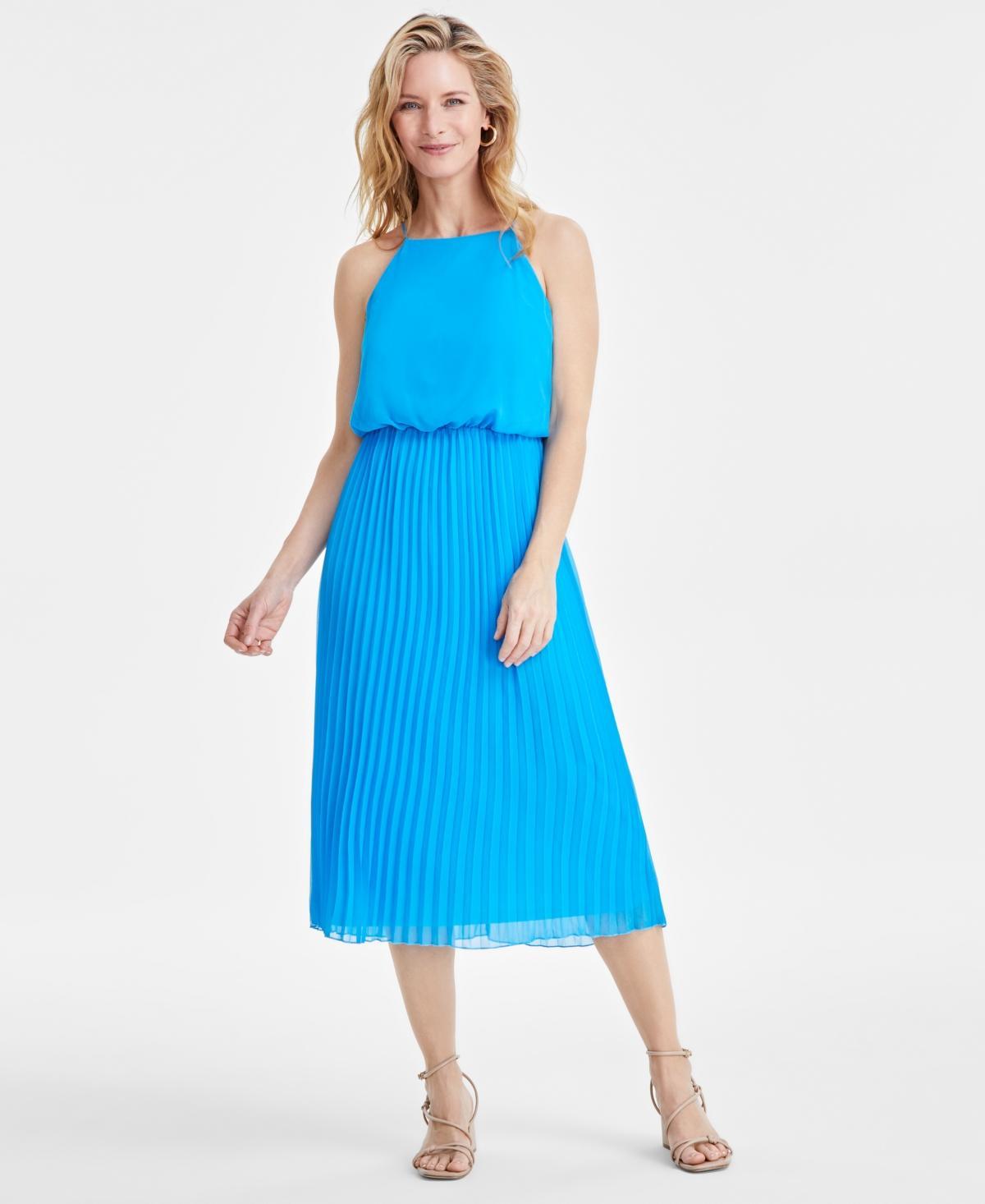 Sam Edelman Womens Blouson Pleated Midi Dress Product Image